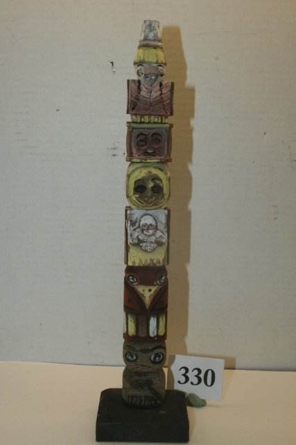 Nootka Polychrome Totem Pole Model (1 of 2)