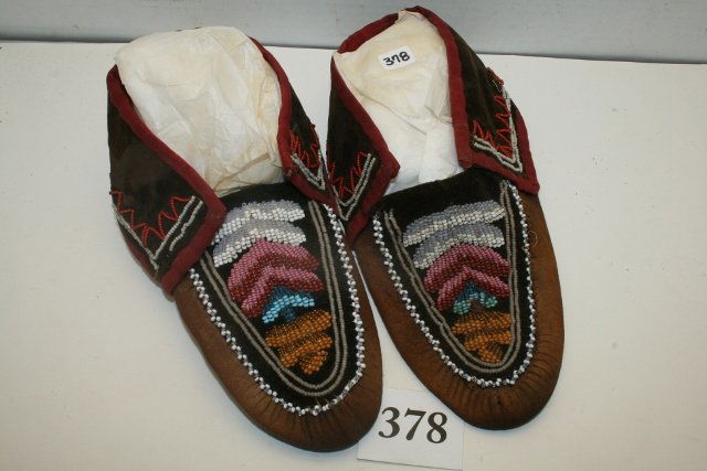 Pair Mohawk Beaded Moccasins (1 of 1)