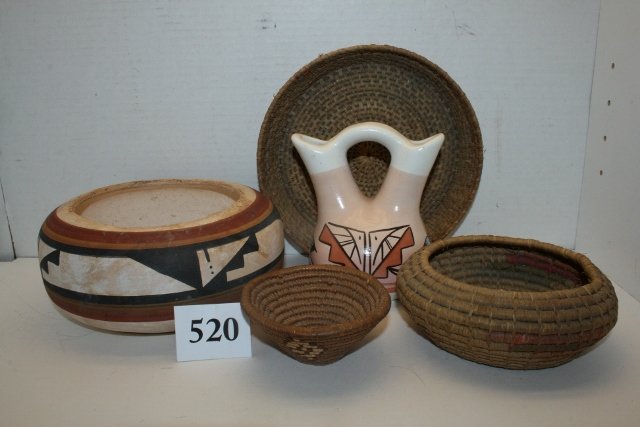 3 Baskets, 2 Pc. Pottery vessels (1 of 1)