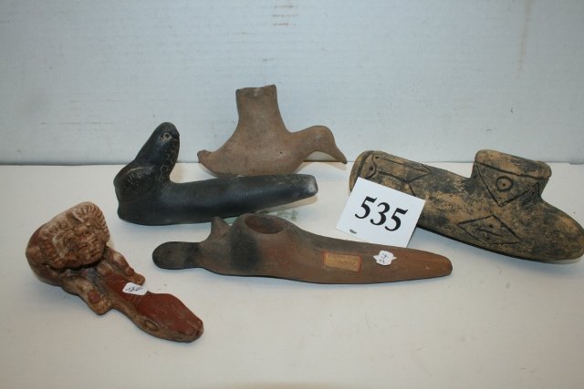 5 Assorted Clay and Stone Pipes (1 of 1)