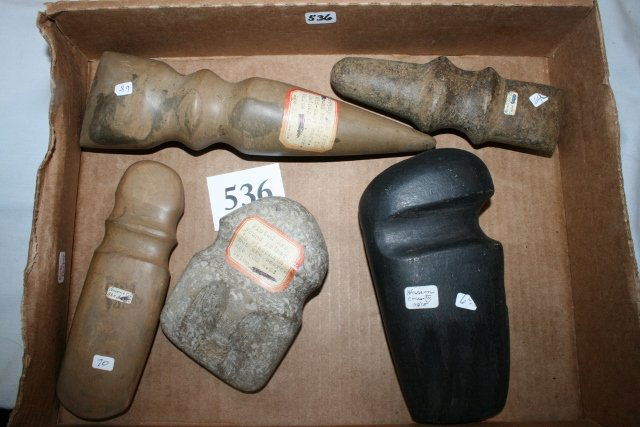 5 Assorted Grooved Axes (1 of 1)