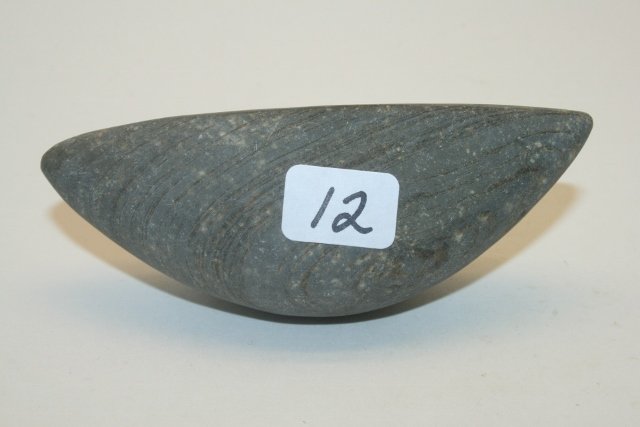 Banded Slate  Undrilled Crescent Bannerstone (1 of 2)
