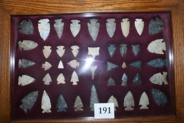 Wood Frame Total of 44 Nice Ohio Flints (1 of 2)