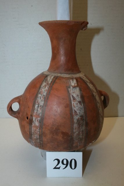 Pre Columbian Inca Ary Ballas Jar: 7 x 8 ½” Pre Columbian Inca Ary Ballas Jar, Peru – minor rim chip on lip
