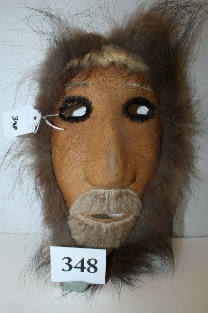 Seal Skin and Fur Decorated Eskimo Mask (1 of 1)