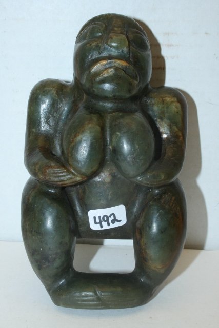 Jade Mayan Muscular Female Figure (1 of 1)