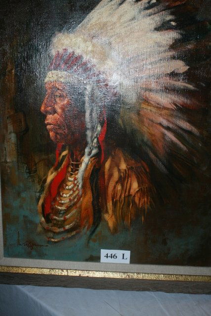 34" x 28" Oil On Canvas "Chief Wild Horse" Sioux (1 of 1)