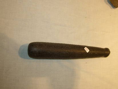 12 1/2" x 2" Pestle: 12 1/2" x 2" Pestle – Black Basalt – Knobbed – highly polished – Northwest Coast type