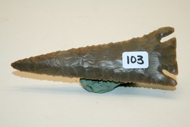 Lost Lake Point, Carter Cave Flint: 5” Lost Lake Point, Carter Cave Flint, Christian Co. Kentucky from the Late Marvin Gilley Collection of West Manchester, Preble Co. Ohio