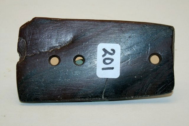 Red Banded Slate 3 Hole Gorget (1 of 2)