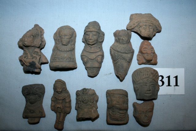 12 Sun Dried Clay Mayan Heads (1 of 1)