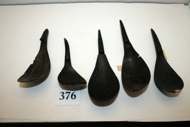 5 Haida North West Coast Carved Spoons – made of horn, (1 of 1)