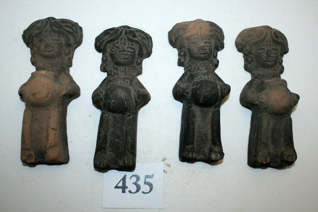 (4) Clay Sun Dried Maya Figures (1 of 1)