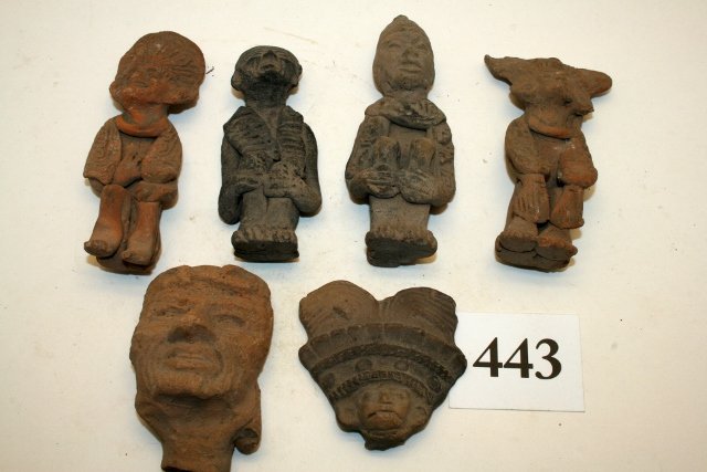 2 Clay Heads, 4 Clay Figures (1 of 1)