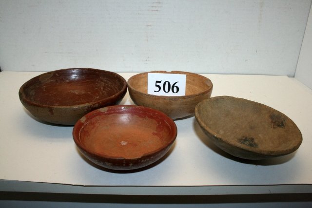 4 Prehistoric Redware Bowls (1 of 1)