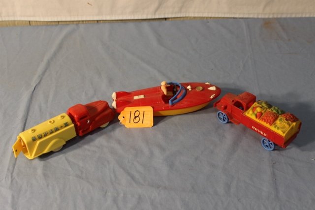 Plastic Fruit Truck, Plastic Boat (1 of 1)