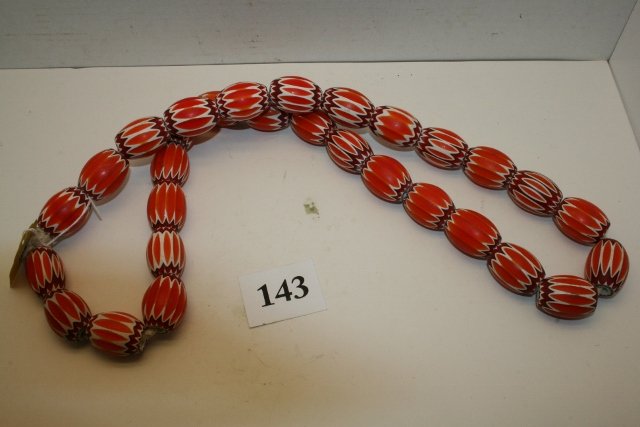 Multi Layer Red/Orange Chevron Beads (1 of 2)