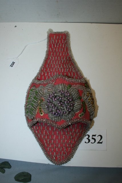 “Hot Pink” Beaded Wall Pocket (1 of 1)