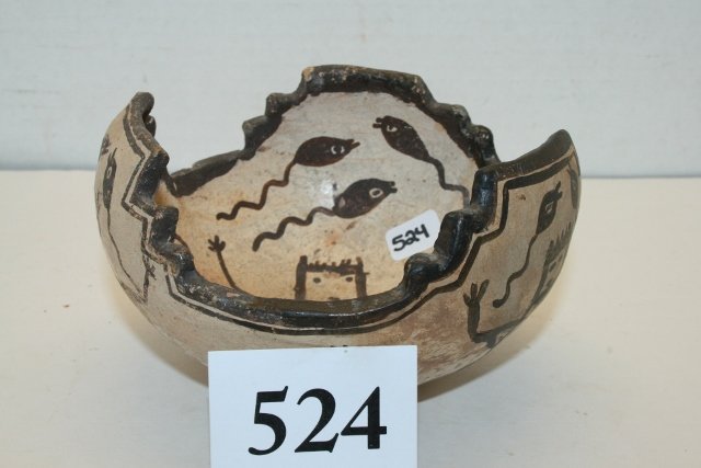 Jemez Stepped Black on Buff Bowl (1 of 2)