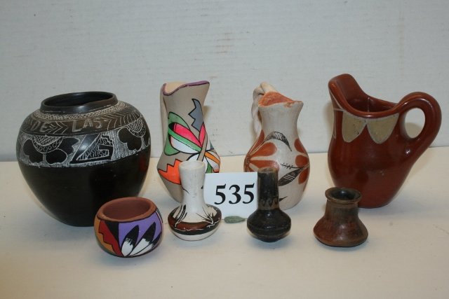 8 Assorted Indian Made Pottery Items (1 of 1)