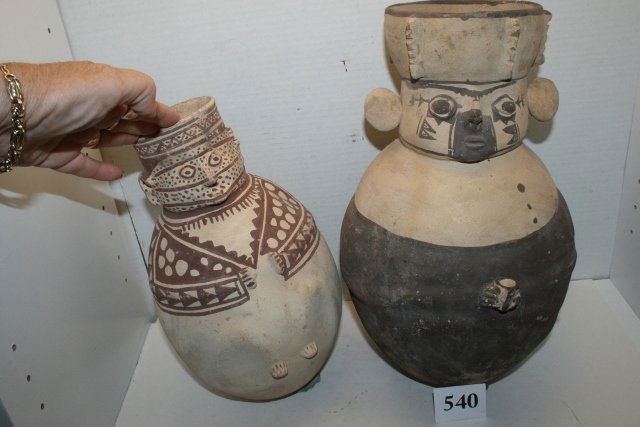 2 Chancay Terracotta Pottery Vessels (1 of 1)