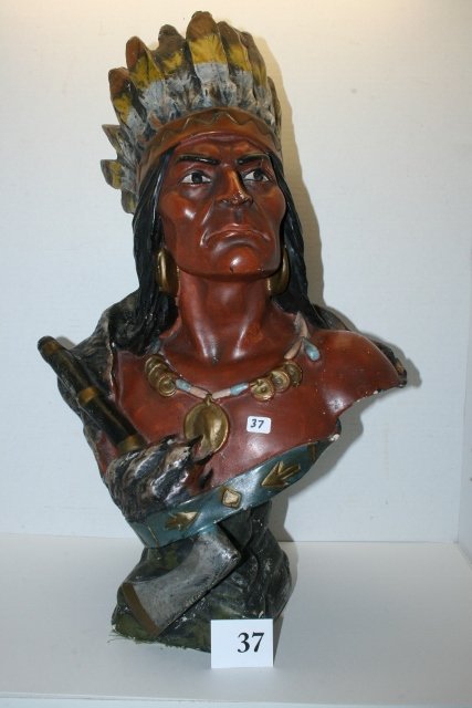 Plaster Bust of Keokuk Indian Chief (1 of 2)