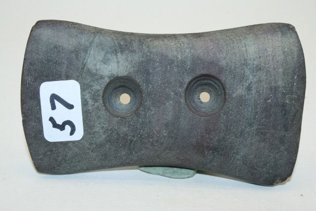 Red Banded Slate Bi Concave Adena Gorget (1 of 2)