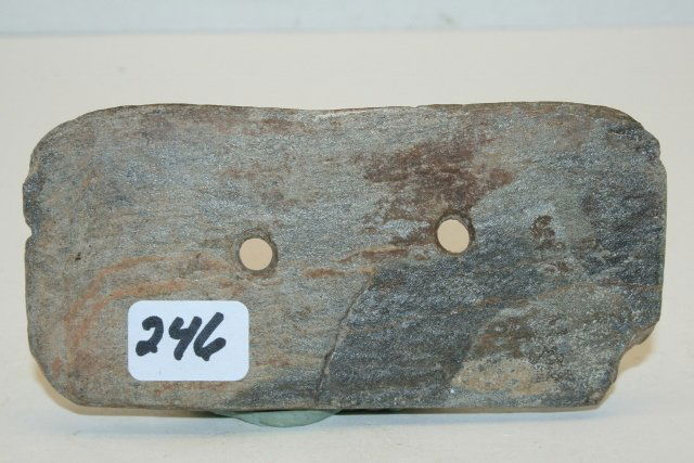 4” Gorget: 4” Gorget, of rare schistose material, ding to one corner, Ohio