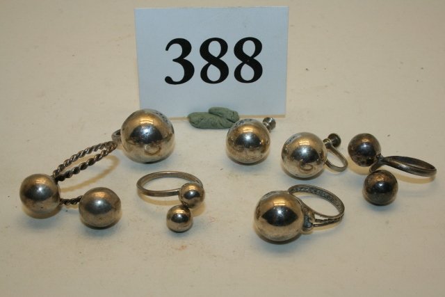 4 Silver Rings and Pair Earrings (1 of 1)