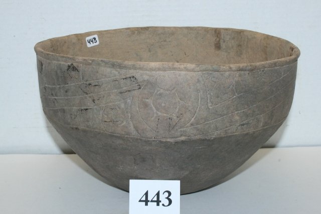 Incised Caddo Pottery Vessel (1 of 2)