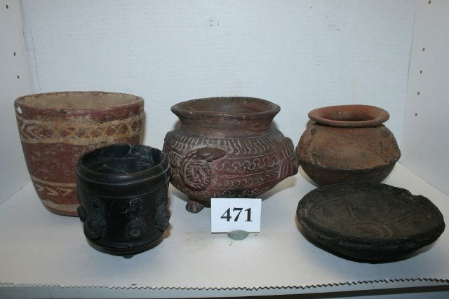 5 Assorted  Non American Pottery, Vessels (1 of 1)