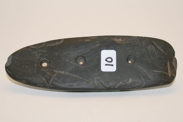 Black Slate 3 Hole Glacial Kame Gorget (1 of 2)