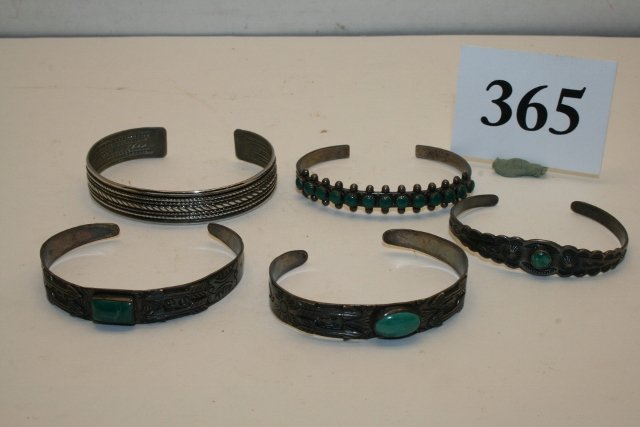 (4) Silver/Turq. Bracelets (1 of 1)