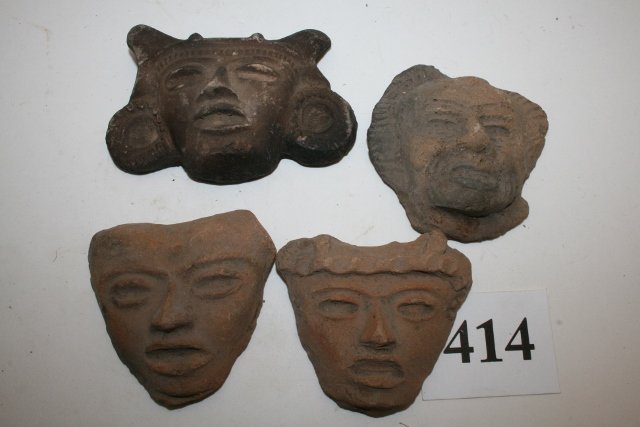 4 Maya Clay Head Fragments (1 of 1)