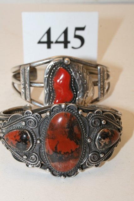 2 Pcs. Coral/Silver Bracelets (1 of 1)