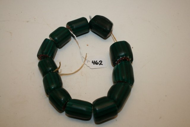 12 Large Green Chevron Beads (1 of 1)