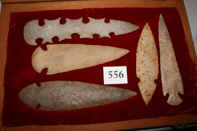 Five Large Contemporary Flint Points (1 of 1)