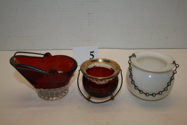 2 Ruby Flash and Milk Glass Cauldron (1 of 1)