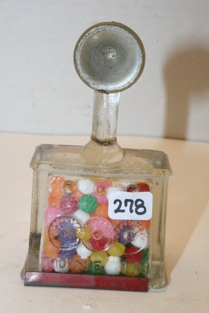 Radio- Speaker Candy Container: Radio- Speaker Candy Container, large chip to base