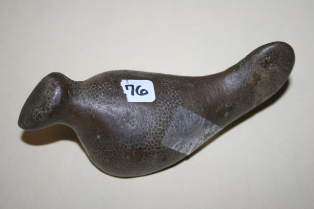 Polished Stone Effigy Bird: 5 ¼” Polished Stone Effigy Bird – nicely crafted – ex. Marvin Wyse Coll. Age uncertain