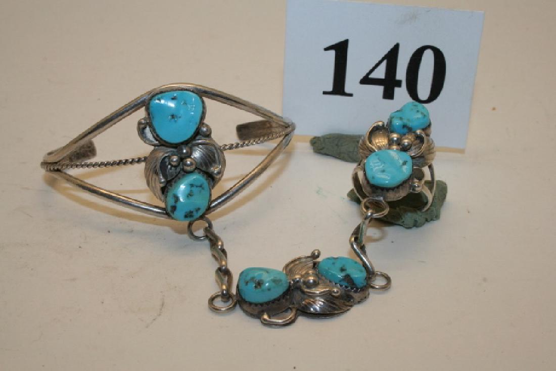 Silver Bracelet with turq. (1 of 1)