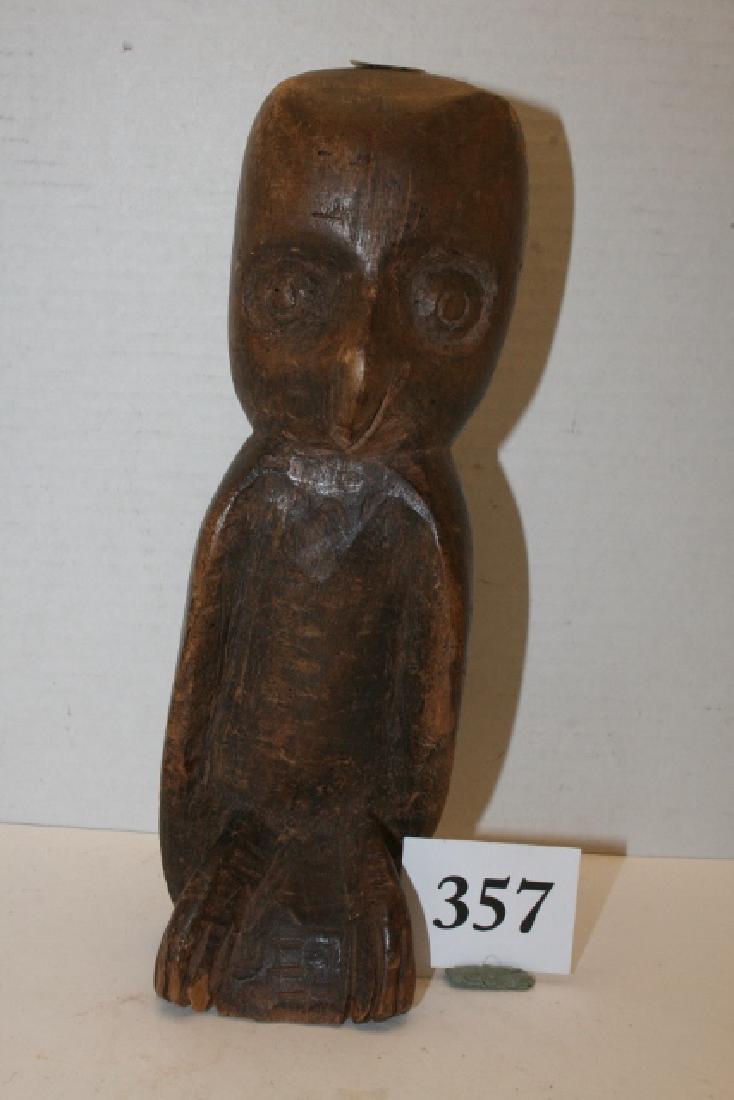 Old Carved Wooden Owl Figure (1 of 1)