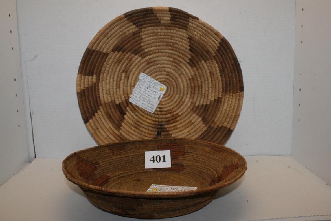 11 ½” Polychrome Yokut Basket – circa 1870 and a 13” (1 of 1)