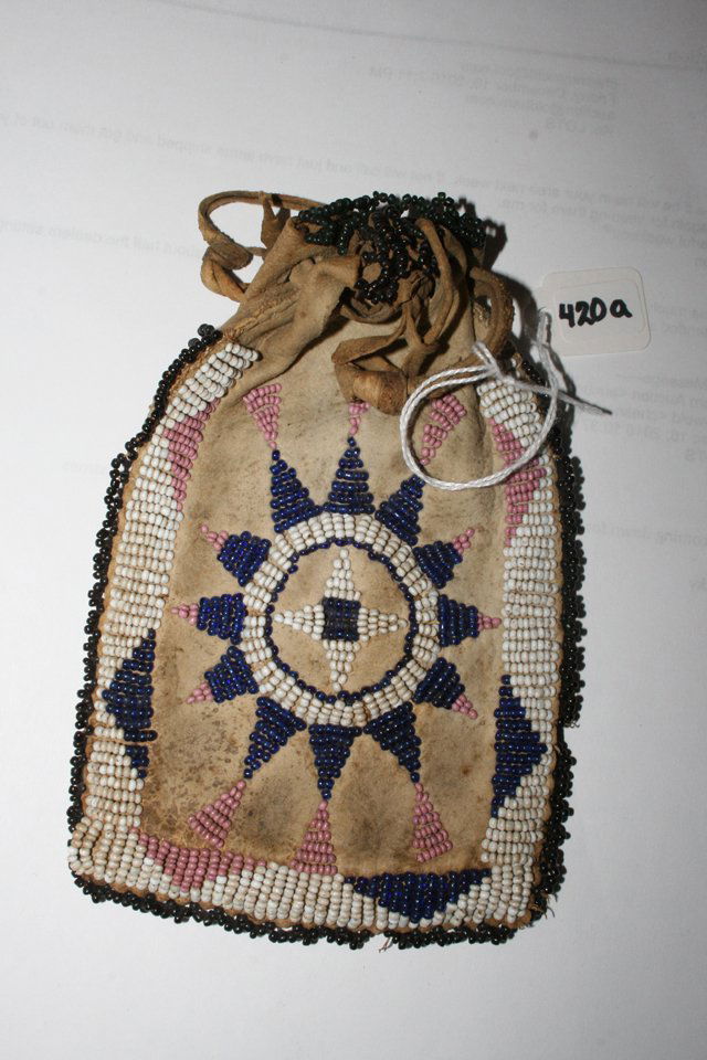 Beaded 2 sided drawstring Bag (1 of 2)