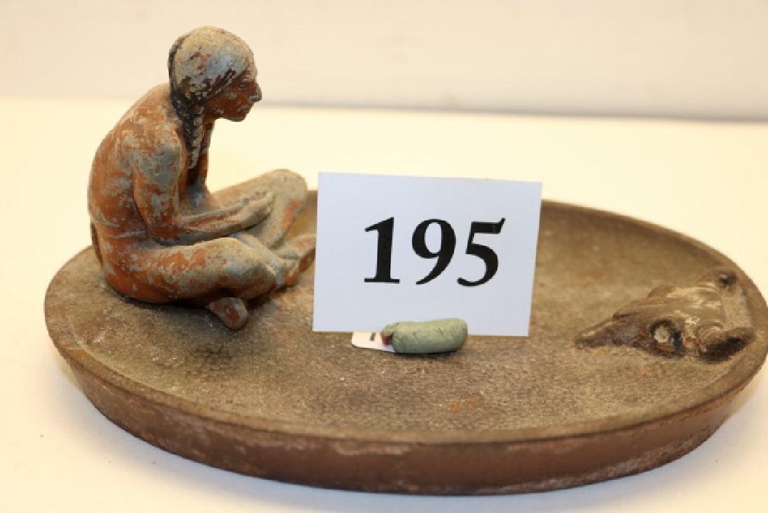 Iron Ashtray with seated Indian (1 of 2)