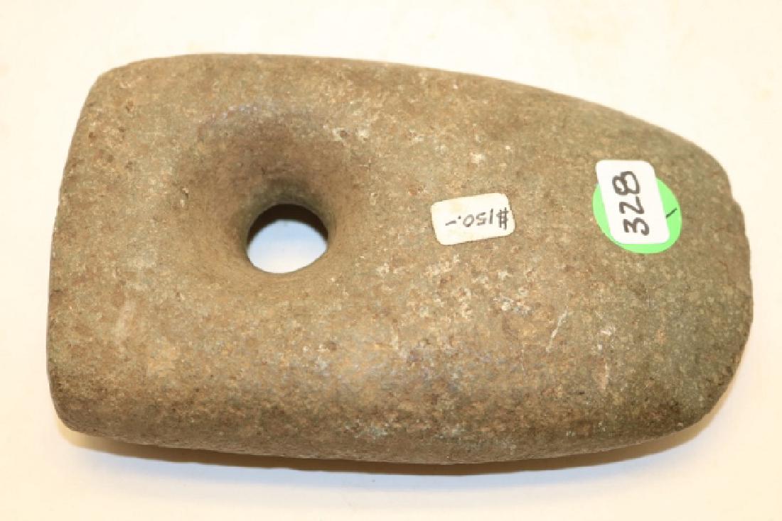 Stone Drilled Weight: 6” x 3 ½” Stone Drilled Weight, New York State
