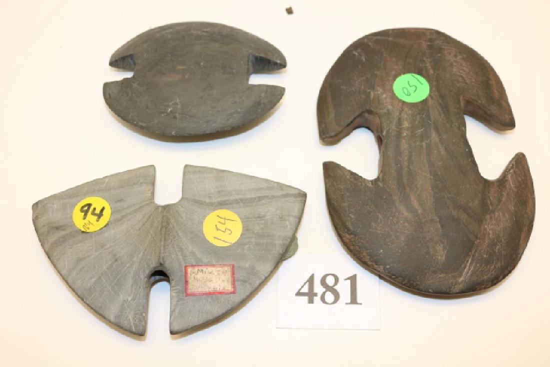 2 Banded Slate Notched Ovate Bannerstones and a Banded (1 of 3)