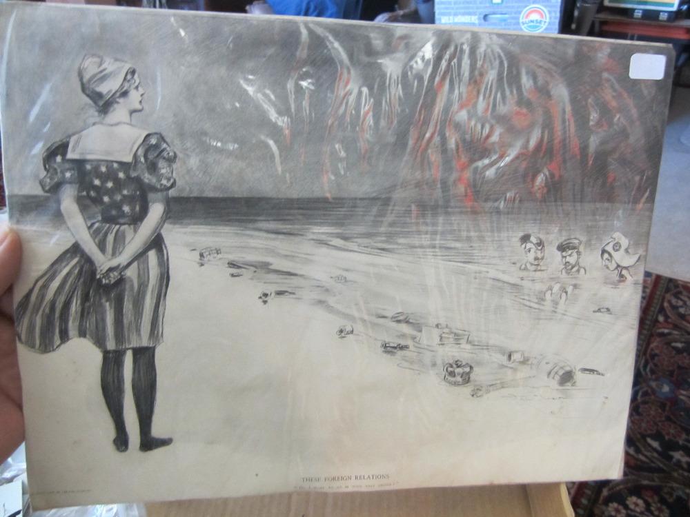 1898 dated political print signed by artist Gibson: 1898 dated political print signed by artist Gibson