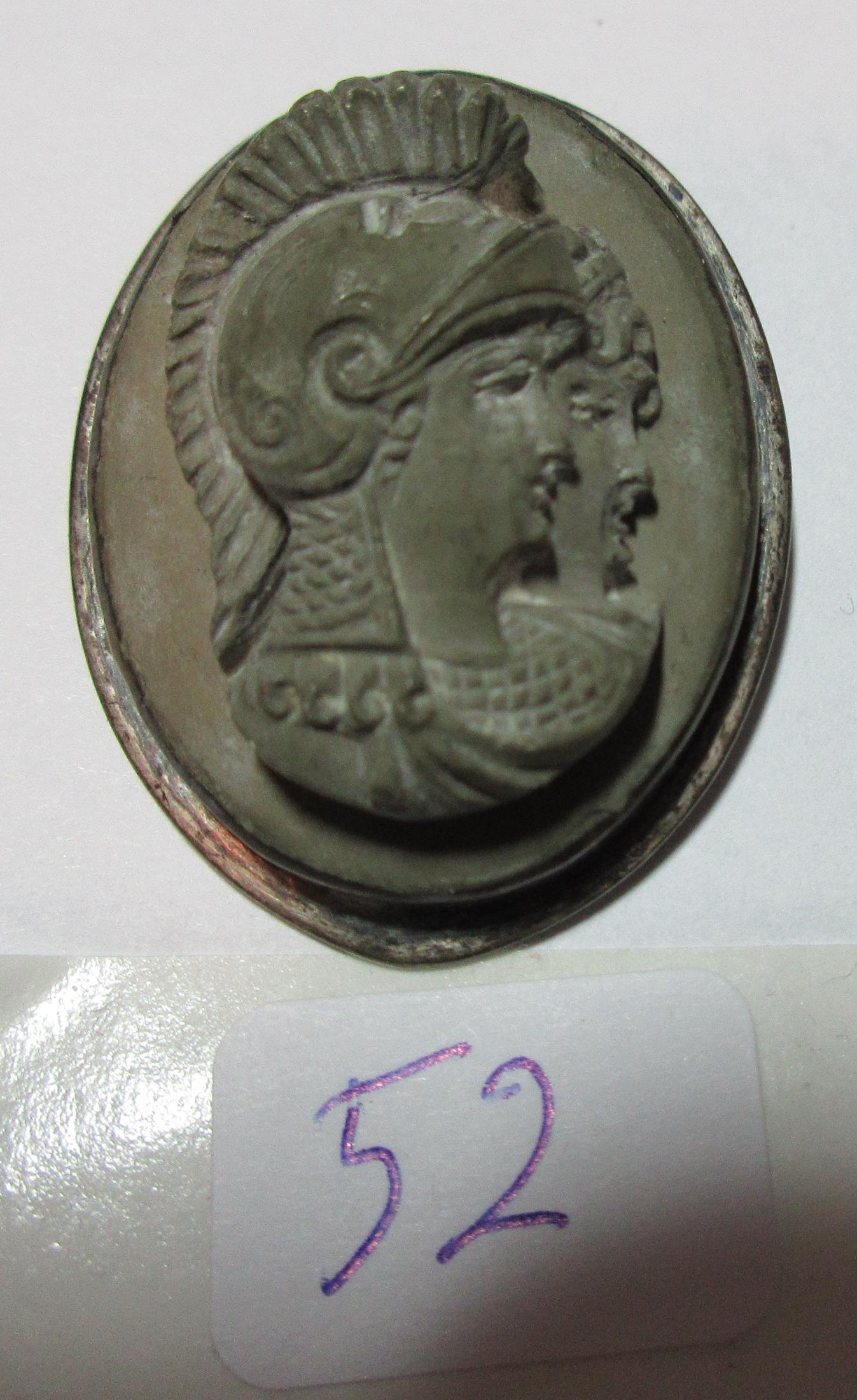Victorian carved cameo ring. 800 silver mounted frame: Victorian carved cameo ring. 800 silver mounted frame. Used for broach of pendant. Measures 1 3/8 inches tall. Unmarked silver ring with large stone.
