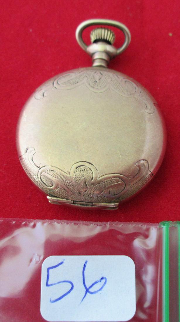 Ladies Hampden Molly Stark gold fill hunting case: Ladies Hampden Molly Stark gold fill hunting case pocket watch. Running condition. Serial number 2788829. Case 1 1/4".
